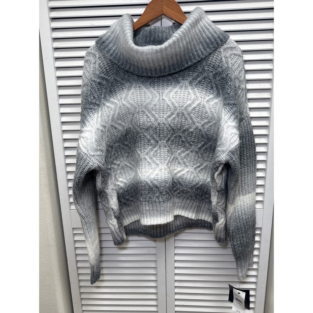 By & By Womens Grey White Ombre Cable Knit Cowl Neck Sweater 104651M XL